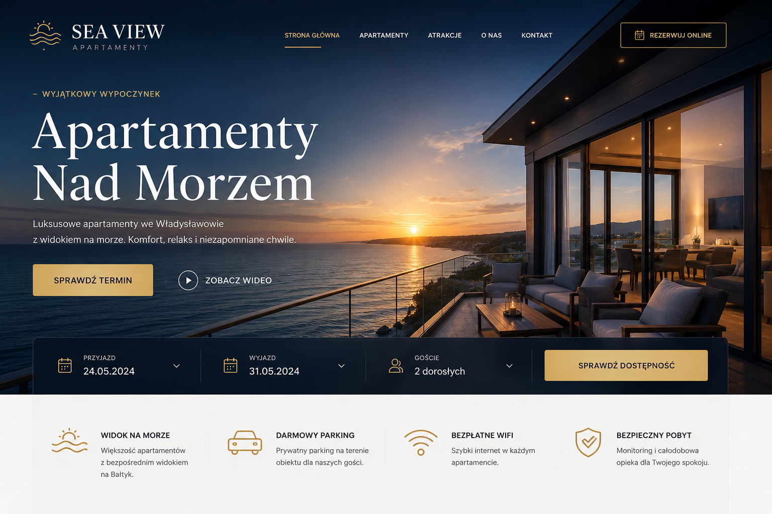 Przykładowa strona dla apartamentów
