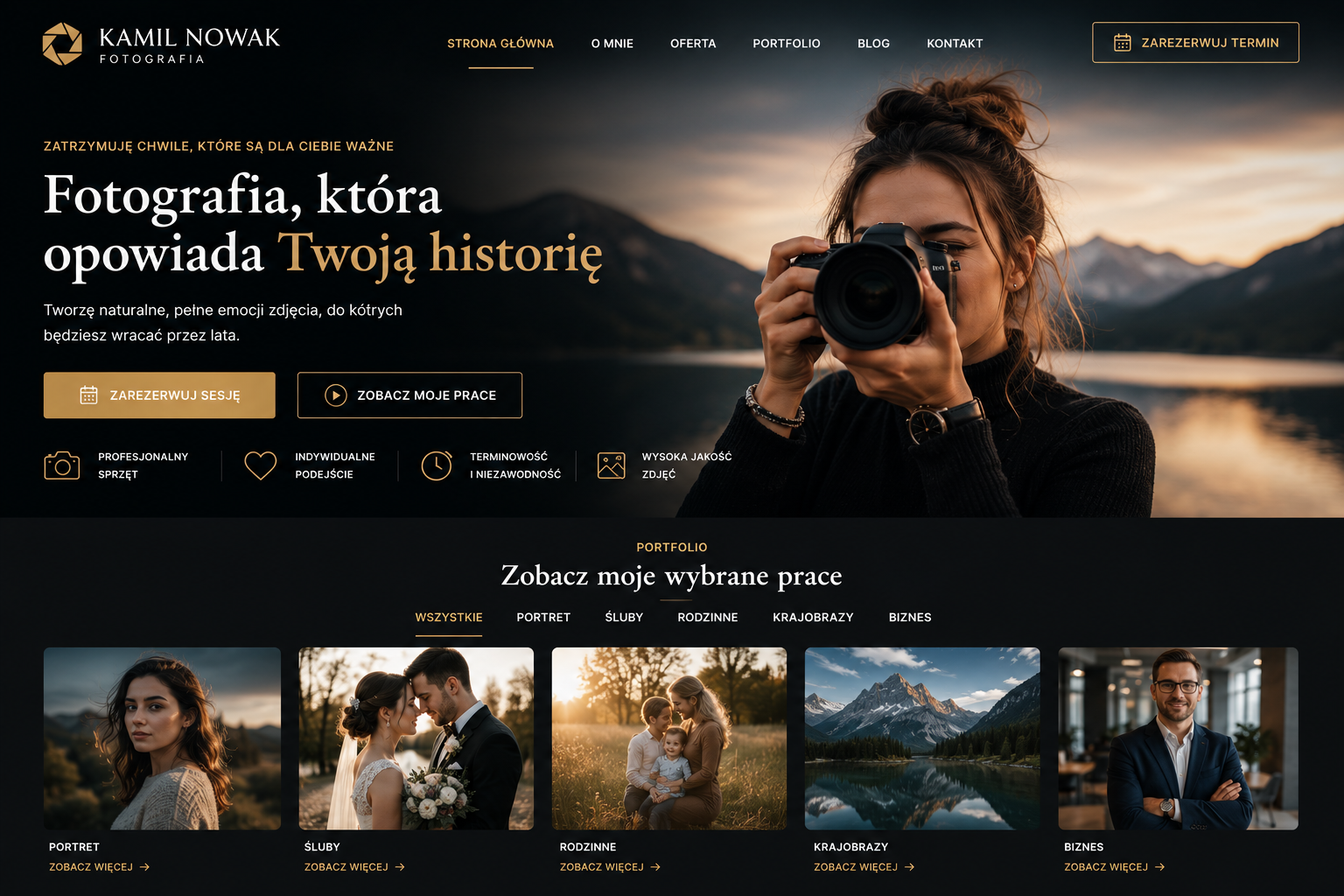 Przykładowa strona dla fotografa