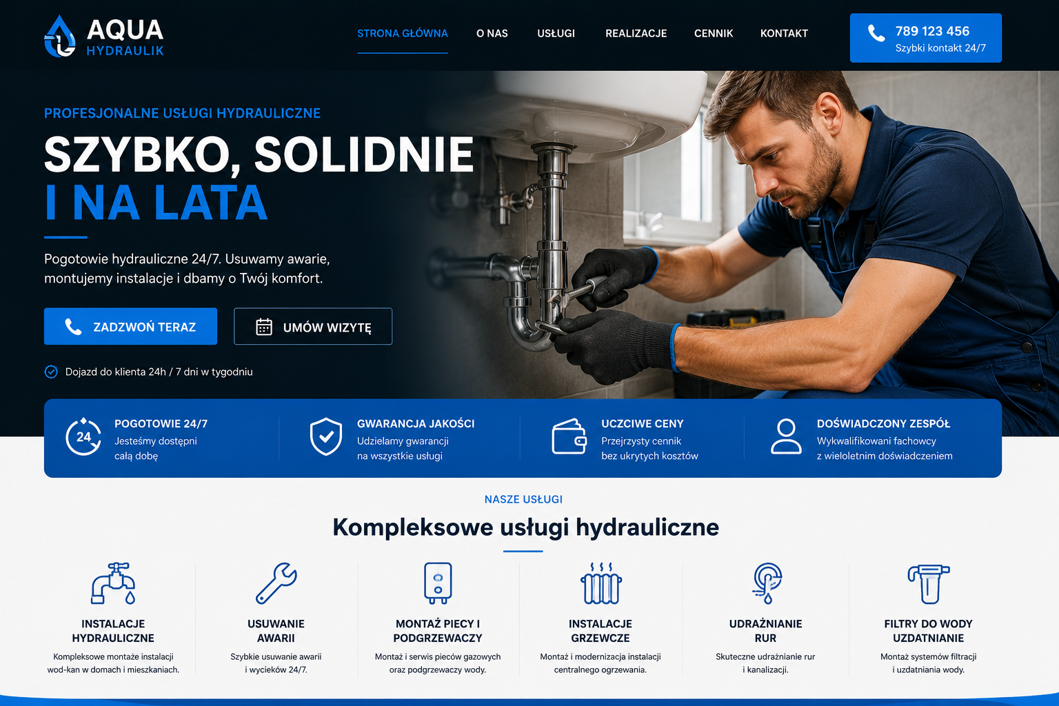 Przykładowa strona dla hydraulika